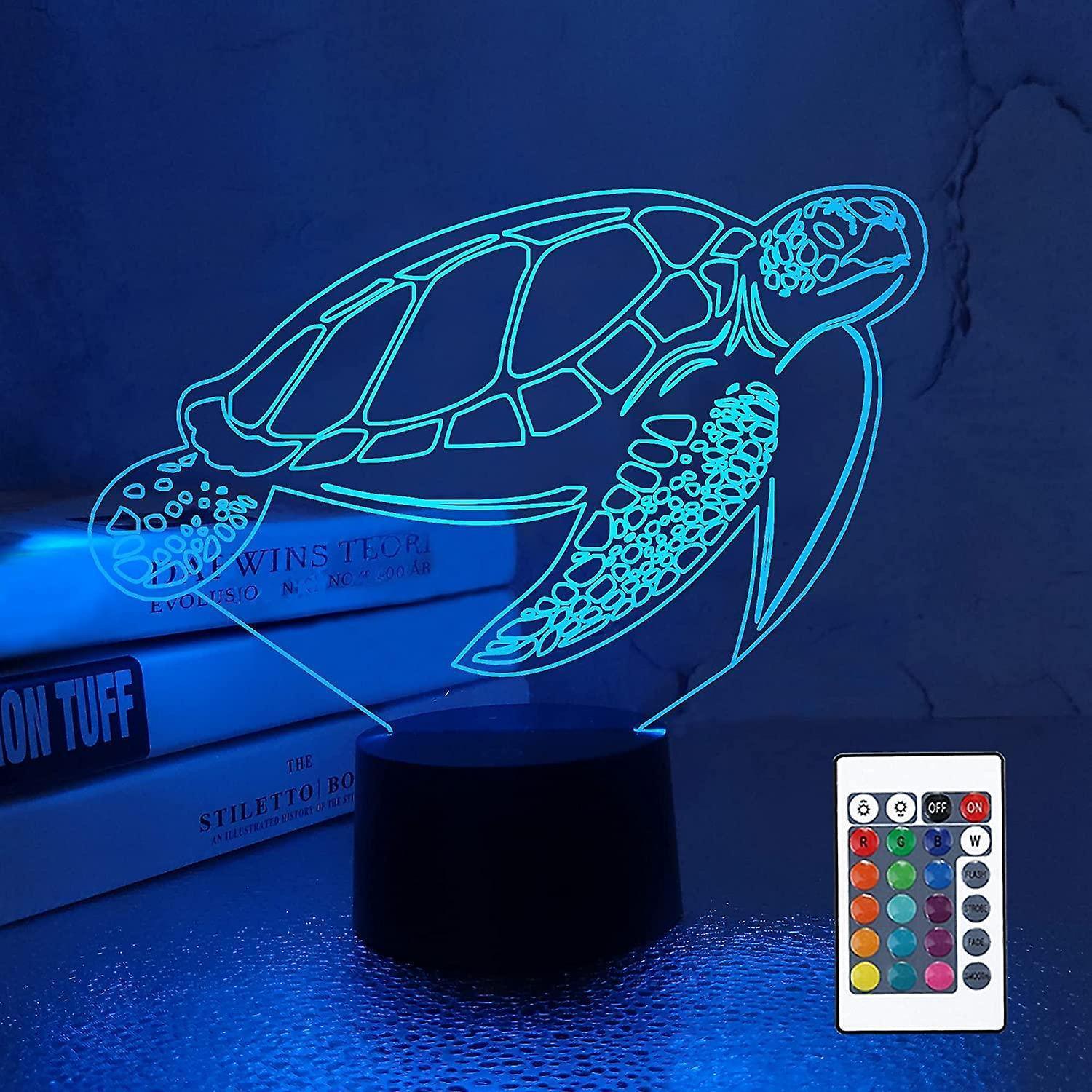 3D Turtle Night Light Optical Illusion Lamp with 1 - Image 1