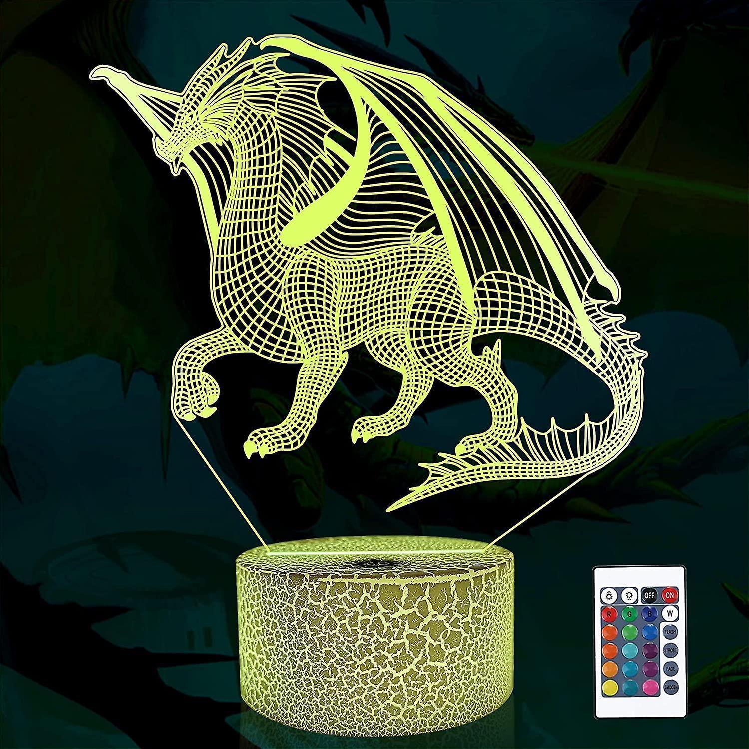 3D Dragon Lamp Night Light 3D Illusion lamp  16 Color - Image 3