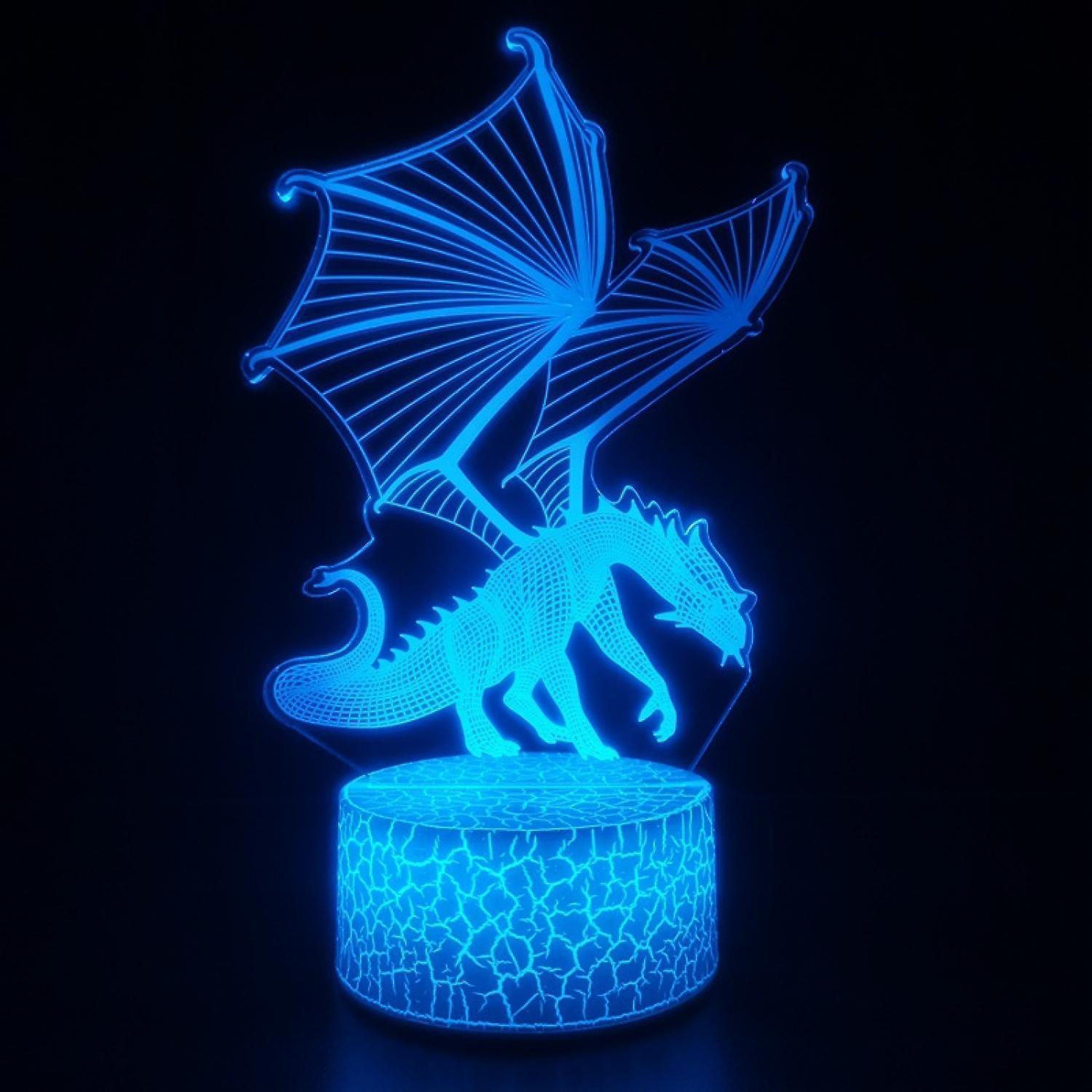 3D Dragon Lamp Night Light 3D Illusion lamp  16 Color - Image 1