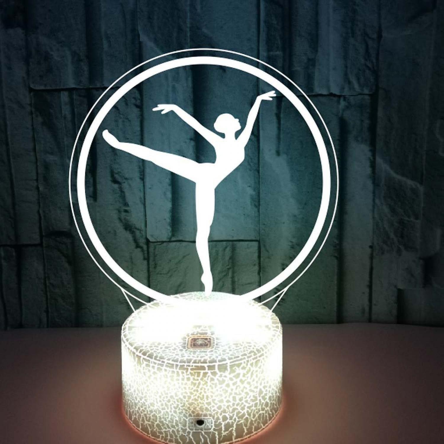 JUSCH Ballerina Night Light Colorful 3D Light with Touch Remote Control Desk Lamp 3D LED Illusion Light B091-477 - Image 1