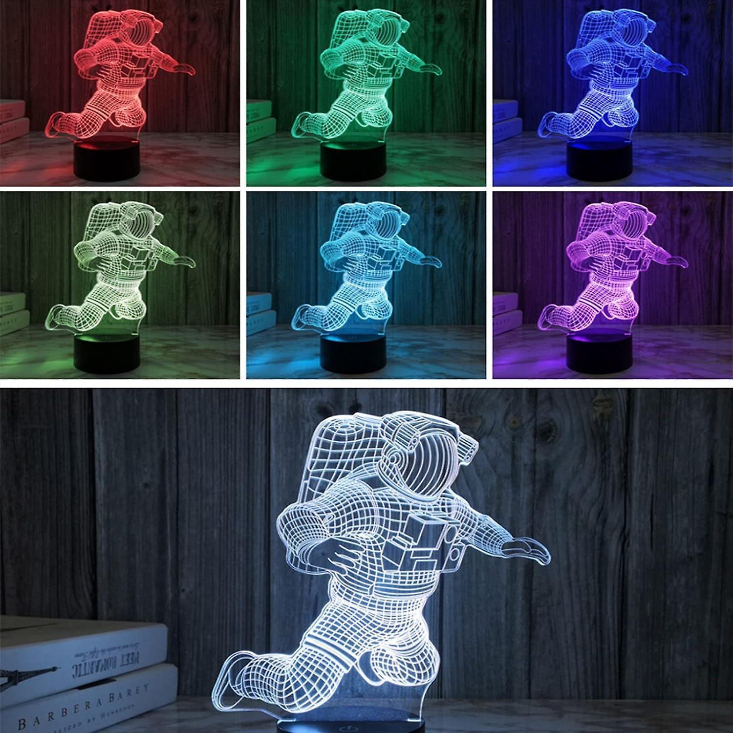 3D Optical Illusion babies Lamp3D Night Light Bedside Lamp 16 Colors with Remote Astronaut Toys As A Perfect Birthday (Color : Purple) - Image 2