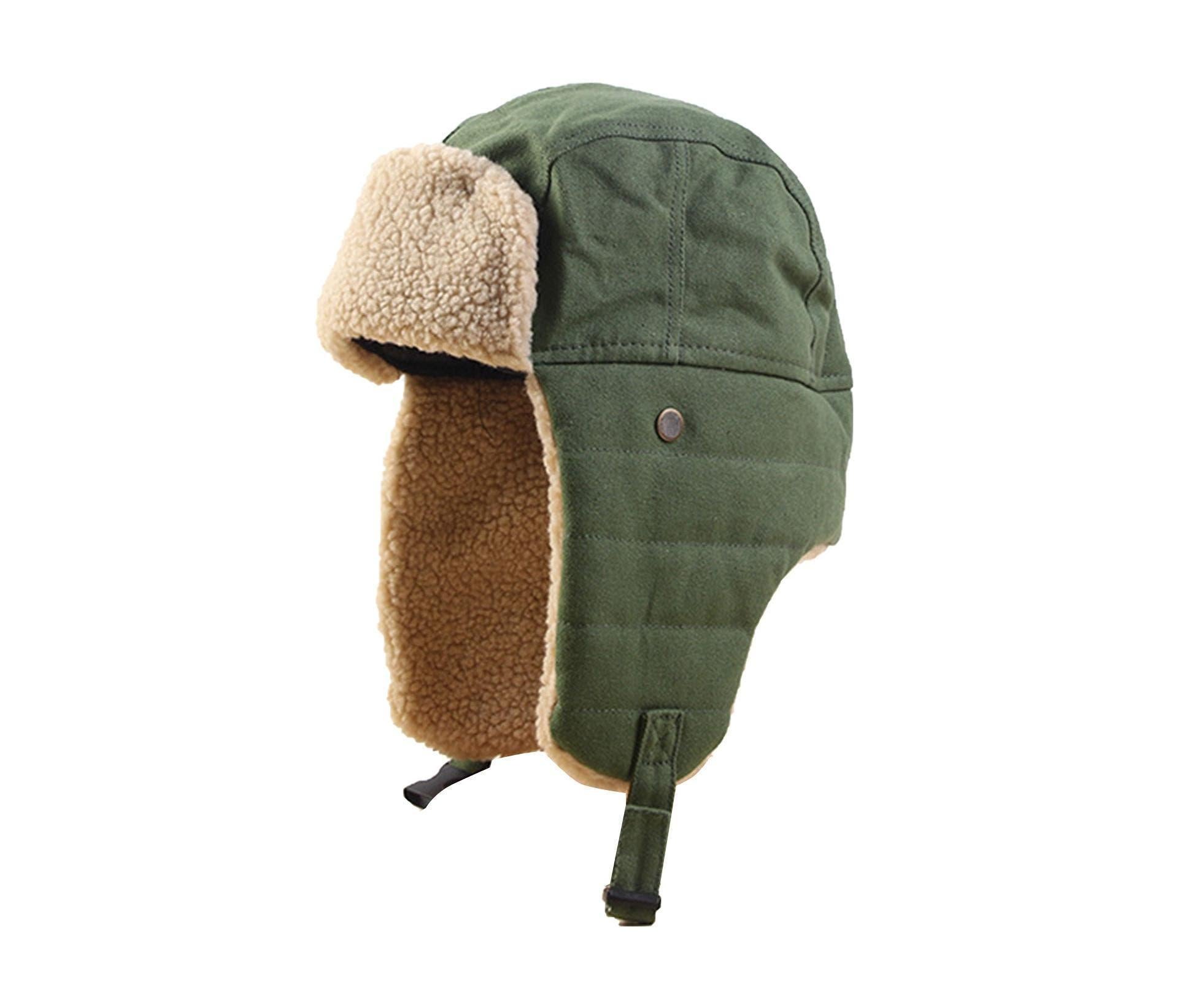 Bomber Hats Windproof Warm Keeping Thickened Cycling Skiing Ear Flap Snow Hats for Winter-Green - Image 1