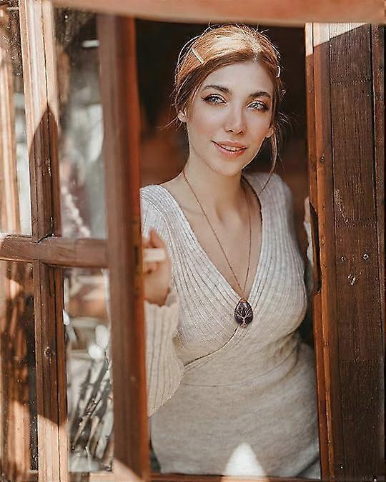 7 Chakra Gemstone Healing Crystals Necklace Copper Wire Wrapped Natural Gemstone Necklace Unisex Hippie Leather Necklace Choker - Image 5