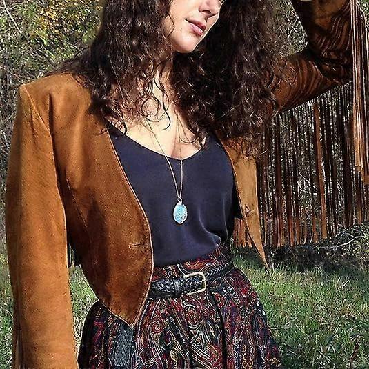 7 Chakra Gemstone Healing Crystals Necklace Copper Wire Wrapped Natural Gemstone Necklace Unisex Hippie Leather Necklace Choker - Image 2
