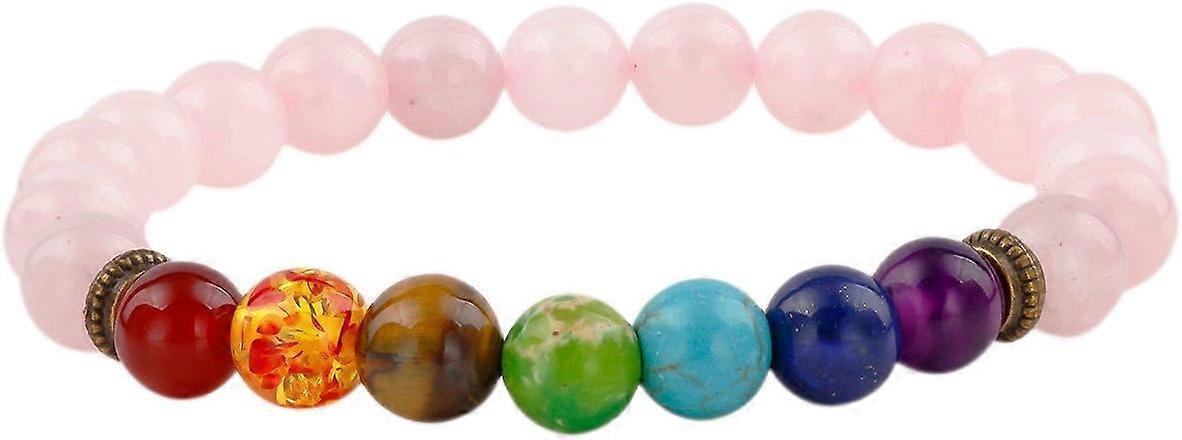 8mm Round Stone Bracelet for Unisex, Healing Crystal Reiki Stretch Wristband 7