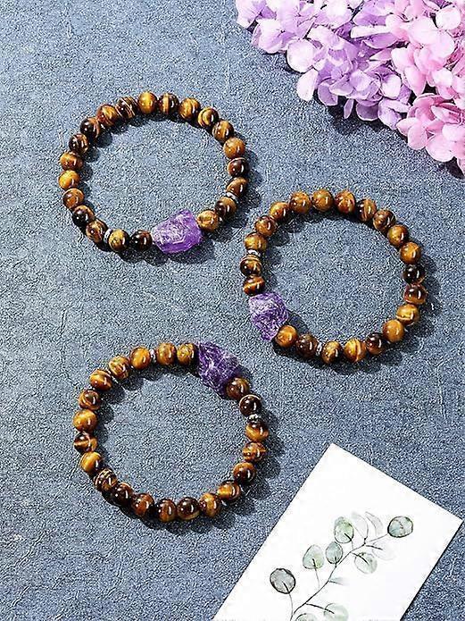 Amethyst Crystal Beaded Bracelet for Women,Natural Gem Semi Precious Reiki Healing Crystal Energy Quartz Bracelet,Handmade 8mm Round Stone Beads Stret - Image 4