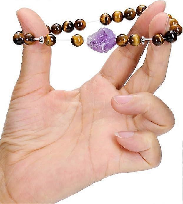 Amethyst Crystal Beaded Bracelet for Women,Natural Gem Semi Precious Reiki Healing Crystal Energy Quartz Bracelet,Handmade 8mm Round Stone Beads Stret - Image 5