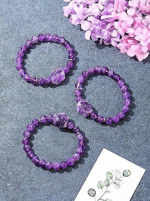 Amethyst Crystal Beaded Bracelet For Women,natural Gem Semi Precious Reiki Healing Crystal Energy Quartz Bracelet,handmade 8mm Round Stone Beads Stret - Image 4