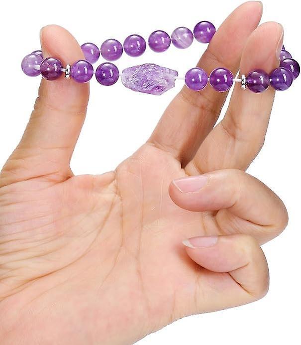 Amethyst Crystal Beaded Bracelet For Women,natural Gem Semi Precious Reiki Healing Crystal Energy Quartz Bracelet,handmade 8mm Round Stone Beads Stret - Image 5