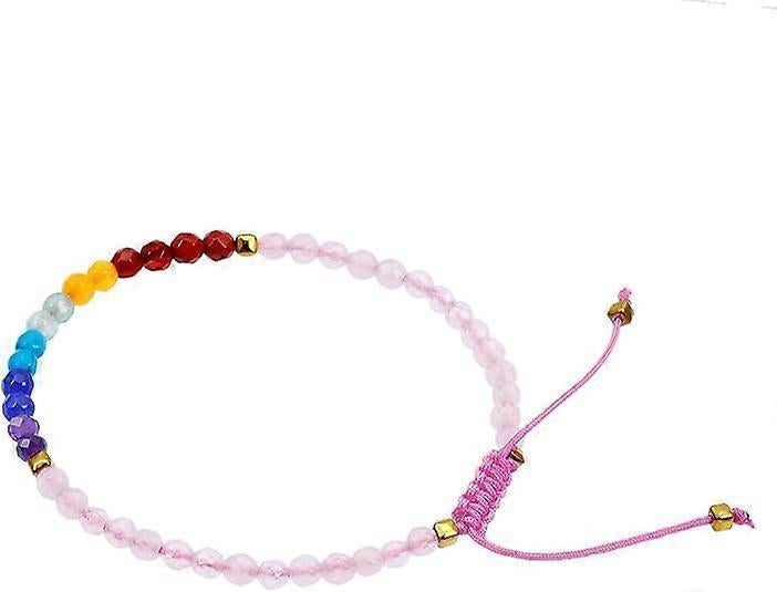 Beads Bracelets Faceted Stone 7 Chakra 4mm Healing Crystal Bracelet Adjustable Handmade Jewelry for Women - Image 2