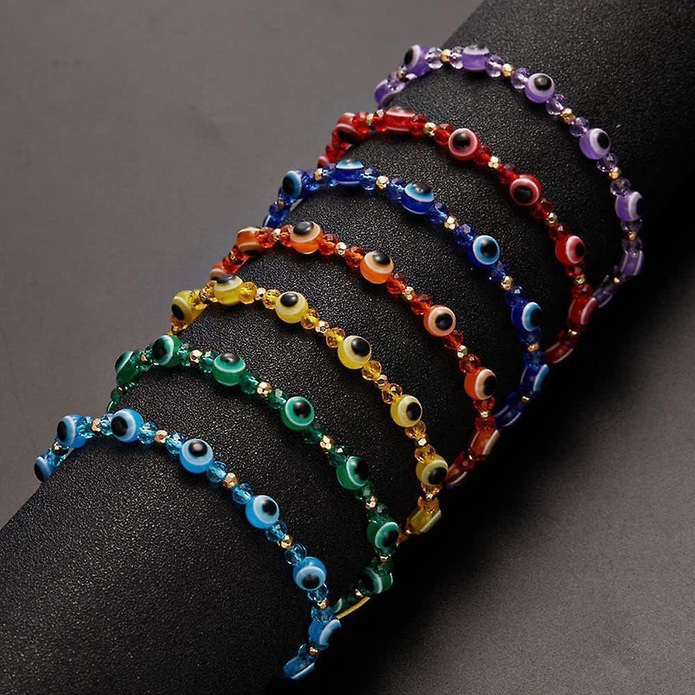 Bracelet, Crystal Bead Bracelet, Retro Evil Eye Bracelet, Handmade Female Bracelet, Braid Rope Couple Bracelet, Lucky Fashion Jewelry - Image 3