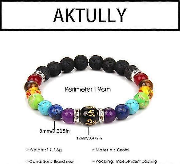 Bracelets for Women 8mm Chakra Natural Stone Bracelet Lava Rock 7 Chakras Crystals and Healing Stones Bracelets Stress Relief Yoga Anxiety Bead Bracel - Image 4