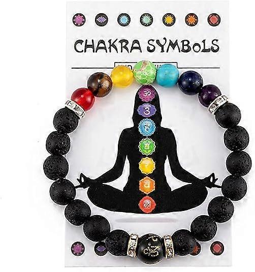 Bracelets for Women 8mm Chakra Natural Stone Bracelet Lava Rock 7 Chakras Crystals and Healing Stones Bracelets Stress Relief Yoga Anxiety Bead Bracel - Image 5