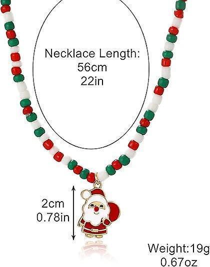 Christmas Beaded Pendant Bracelet Adjustable Christmas Tree Claus Snowman Crystal Imitation Pearl Pendant Chain Bracelet For Women Christmas Gifts - Image 2