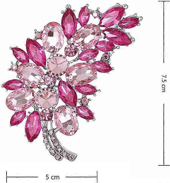 Created Crystal Fashion Brooch Pin Wedding Feather Brooches for Women-Rosered - Image 5