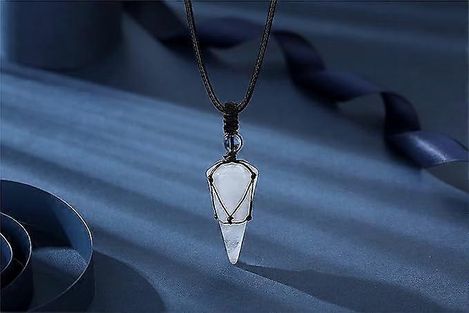 Crystal Necklace for Men Women Healing Crystal Stone Bar Pendant Necklace Adjustable Rope Necklace Natural Gemstone Necklace Jewelry - Image 3