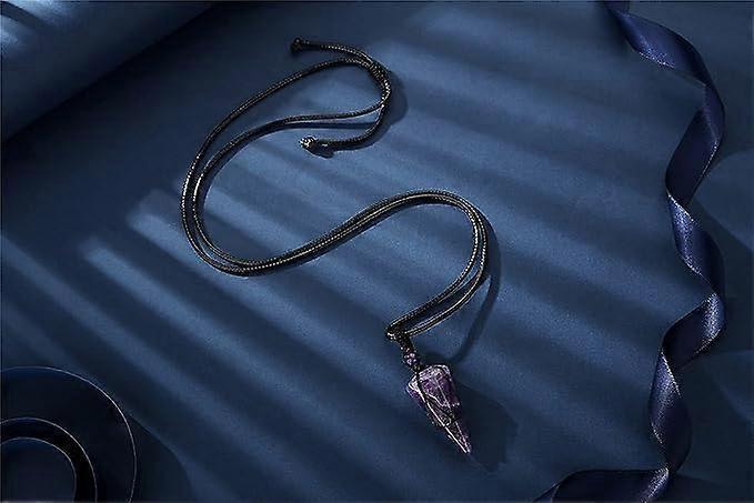 Crystal Necklace for Men Women Healing Crystal Stone Bar Pendant Necklace Adjustable Rope Necklace Natural Gemstone Necklace Jewelry - Image 2