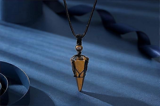 Crystal Necklace for Men Women Healing Crystal Stone Bar Pendant Necklace Adjustable Rope Necklace Natural Gemstone Necklace Jewelry - Image 3