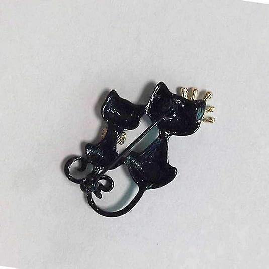 Crystal Rhinestone Kitty Cat Brooch & Pin Double Kittens Cute Brooches Jewelry Accessories For Women - Image 5