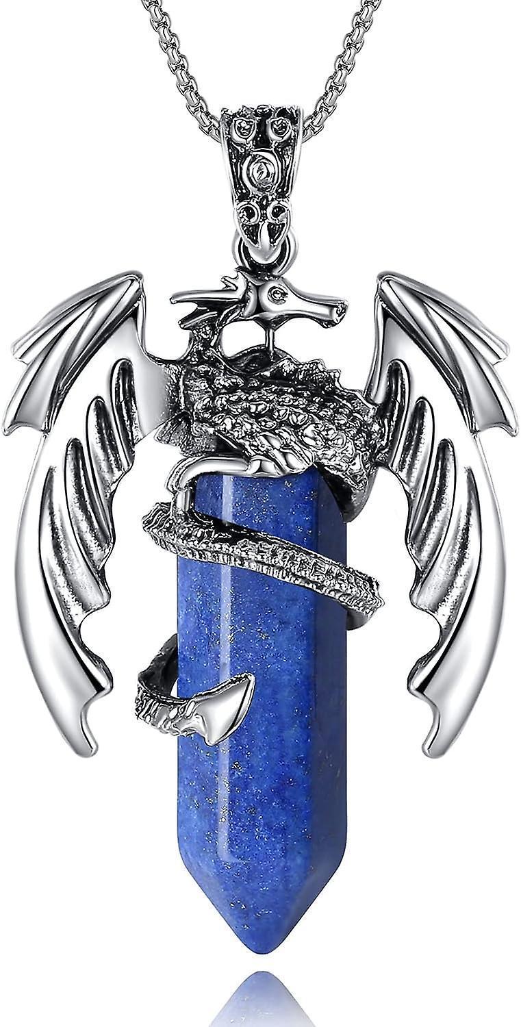 Dragon Necklace For Men Women Crystal Necklace Cool Mens Necklaces Dragon Jewelry Natural Gemstone Necklace - Image 1