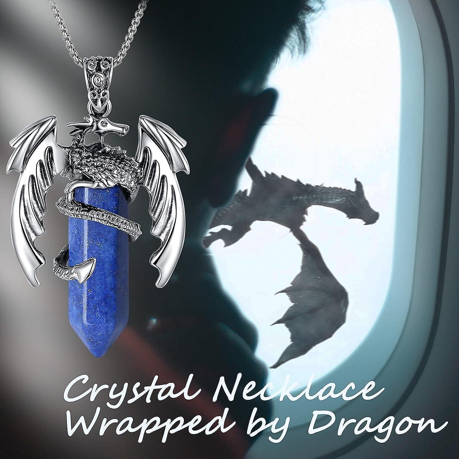 Dragon Necklace For Men Women Crystal Necklace Cool Mens Necklaces Dragon Jewelry Natural Gemstone Necklace - Image 3