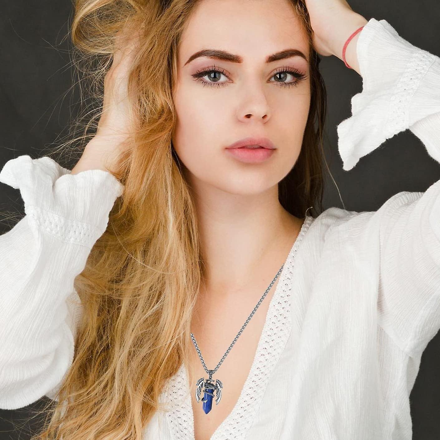 Dragon Necklace For Men Women Crystal Necklace Cool Mens Necklaces Dragon Jewelry Natural Gemstone Necklace - Image 5