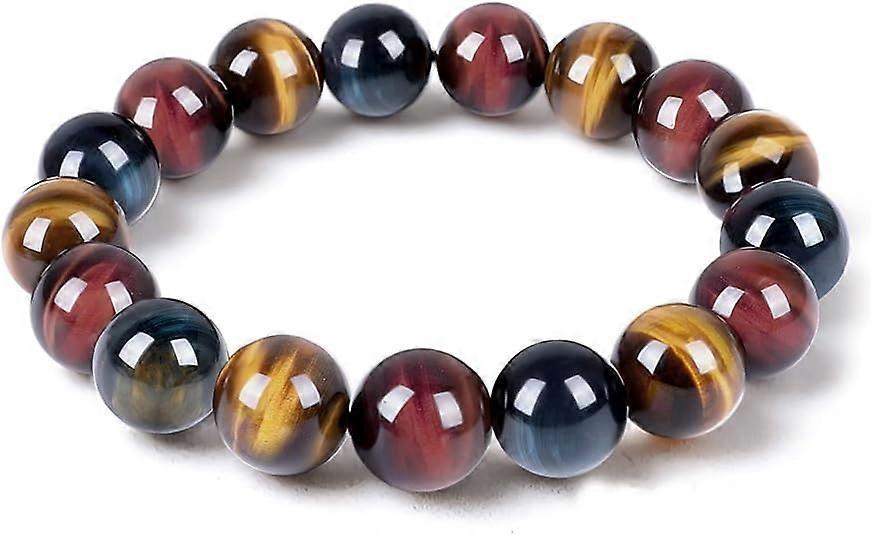 Enjoy Risingsun Tiger Eye Bracelet,Relax Anxiety Crystal Beaded Triple Protection Jewelry Bead Stone Chakra Gemstones Bracelets for women men - Image 1