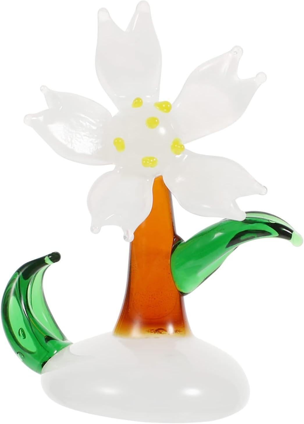 Glass Sakura Car Ornament Wedding Decoration Rose Decorations Car Interior Crystal Rose Figurines Glass Flower Figurine Crystal Art Decoration Crystal - Image 1