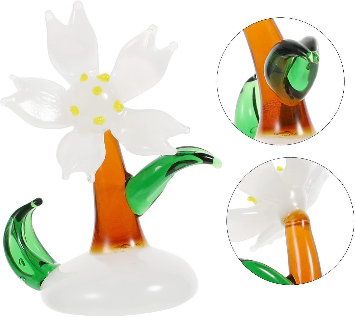 Glass Sakura Car Ornament Wedding Decoration Rose Decorations Car Interior Crystal Rose Figurines Glass Flower Figurine Crystal Art Decoration Crystal - Image 3