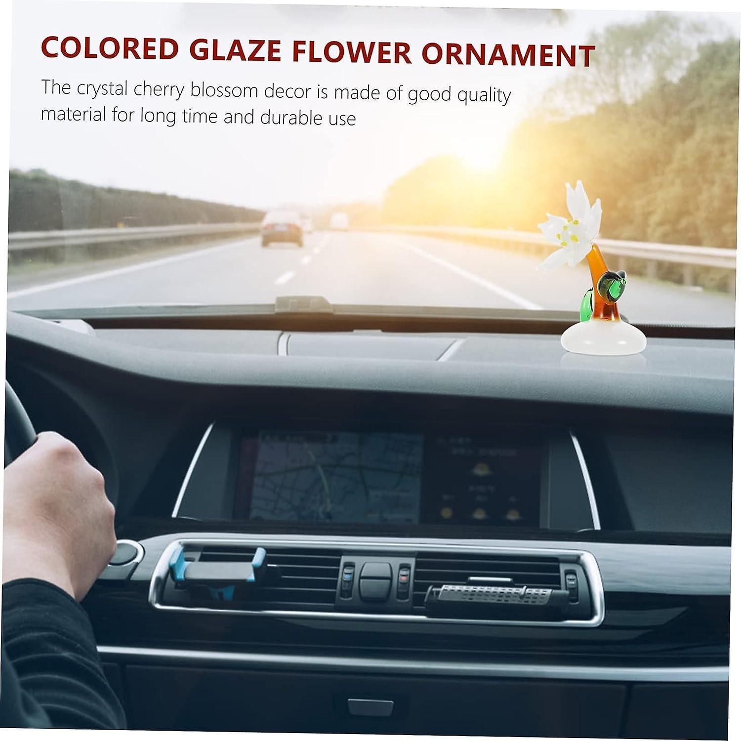 Glass Sakura Car Ornament Wedding Decoration Rose Decorations Car Interior Crystal Rose Figurines Glass Flower Figurine Crystal Art Decoration Crystal - Image 5