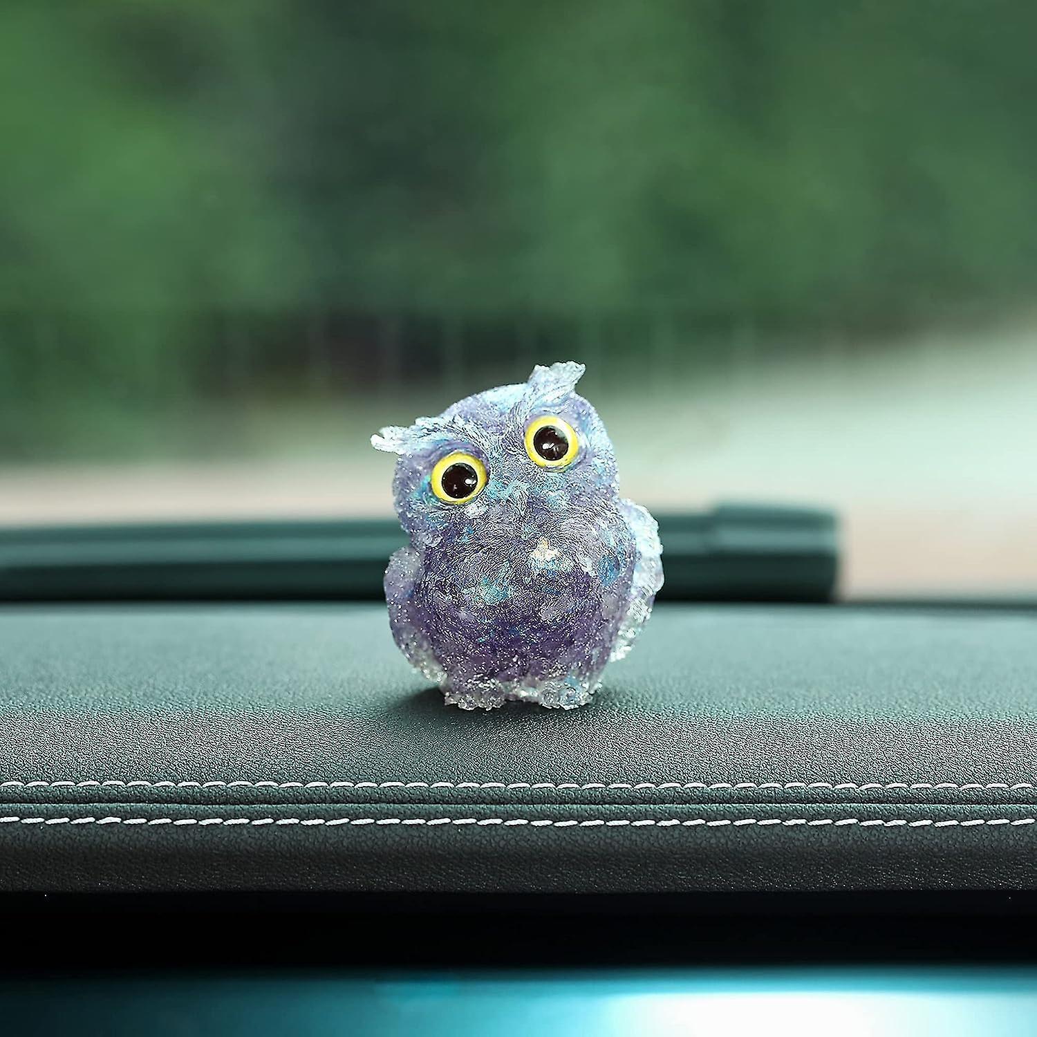 Hand Carved Natural Crystal Owl Statue Reiki Healing Gemstone Animal Figurines Home Office Car Decoration Best Gifts 2.4 Inch - Image 4