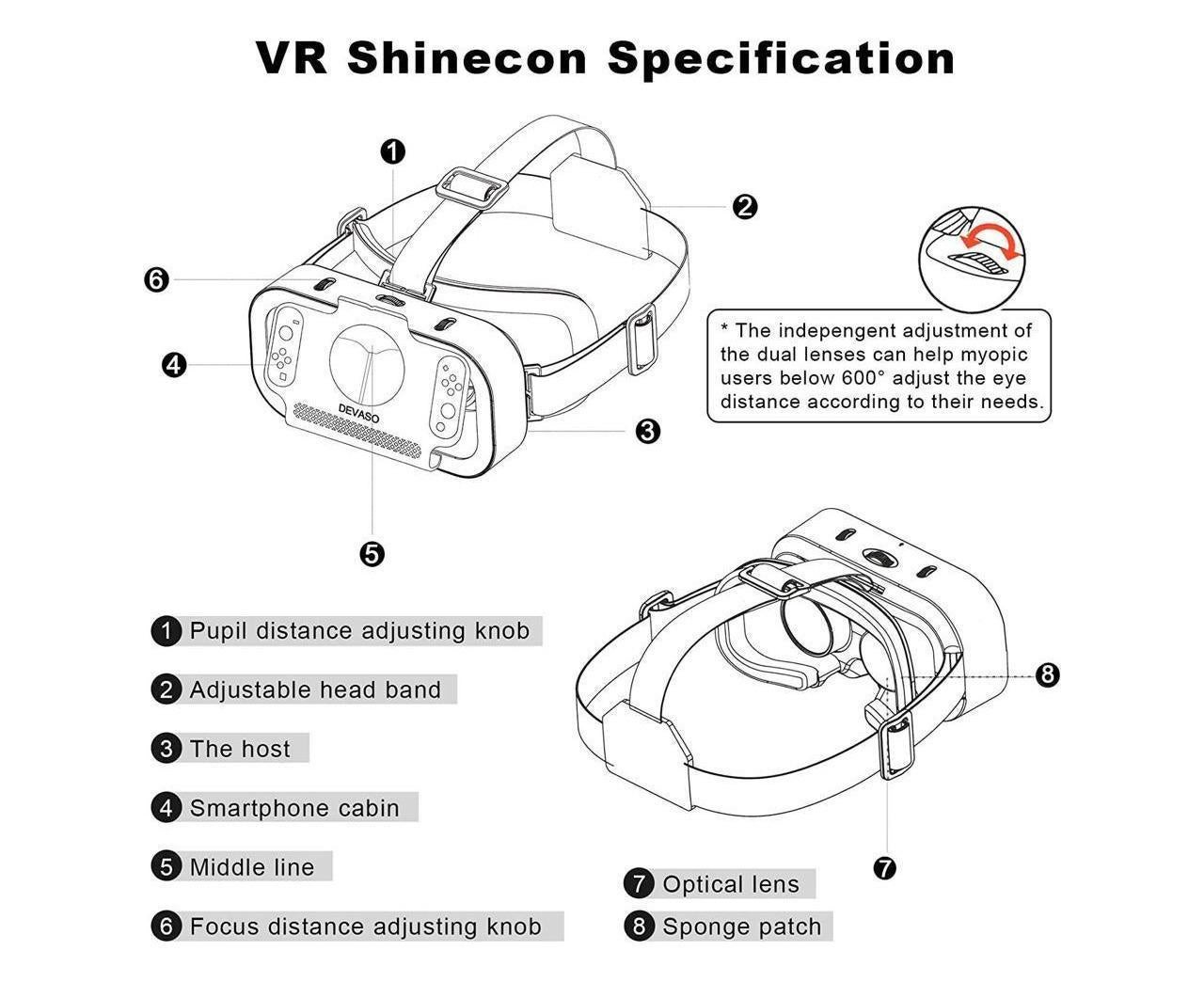 VR Headset for Nintendo Switch / Switch OLED /Nintendo Switch 3D VR (Virtual Reality) Glasses, Switch VR Labo Goggles Headset for Nintendo Switch - Image 7