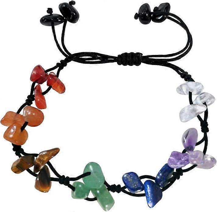Handmade Natural Gemstones Bracelet 7 Chakras Healing Crystals Bracelet Yoga Stone Beads Bracelets Meditation Bangle for Womens Mens - Image 1