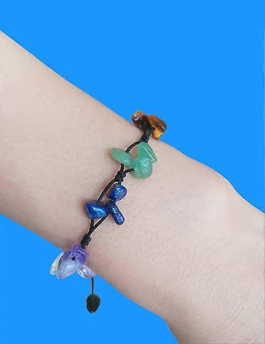 Handmade Natural Gemstones Bracelet 7 Chakras Healing Crystals Bracelet Yoga Stone Beads Bracelets Meditation Bangle for Womens Mens - Image 4