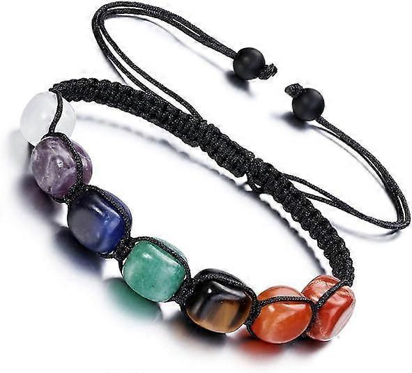 Healing Crystal Bead Bracelet Women Natural Gemstones Yoga Reiki Chakras Stone Beads Anxiety Braided Bracelet Adjustable Jewelry Men Gifts - Image 1