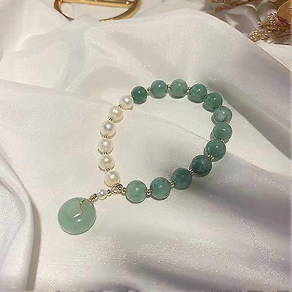 Healing Crystal Bracelet Gold Wealthy Lucky Pearl Feng Shui Jade Bracelet for Women - Image 3