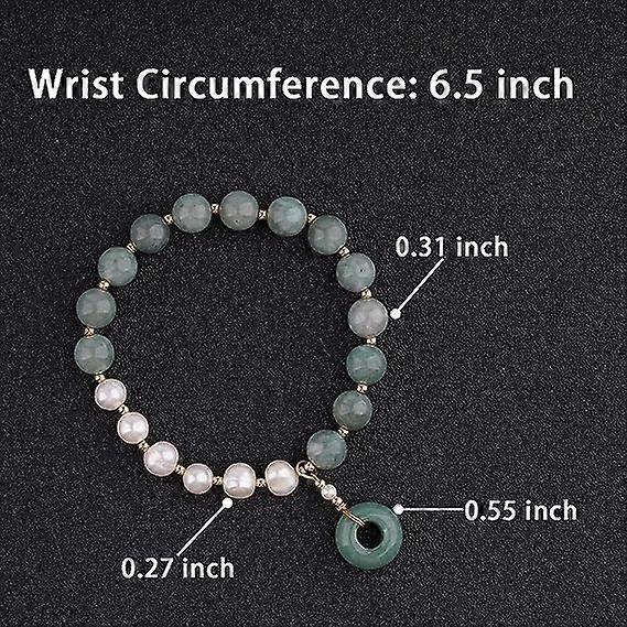 Healing Crystal Bracelet Gold Wealthy Lucky Pearl Feng Shui Jade Bracelet for Women - Image 4