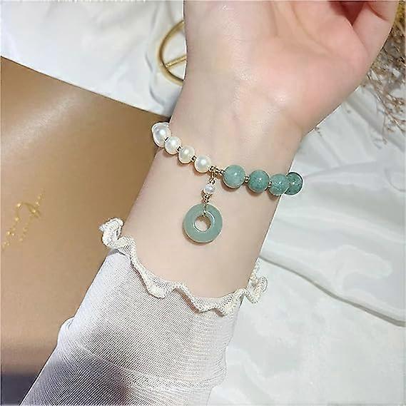 Healing Crystal Bracelet Gold Wealthy Lucky Pearl Feng Shui Jade Bracelet for Women - Image 5