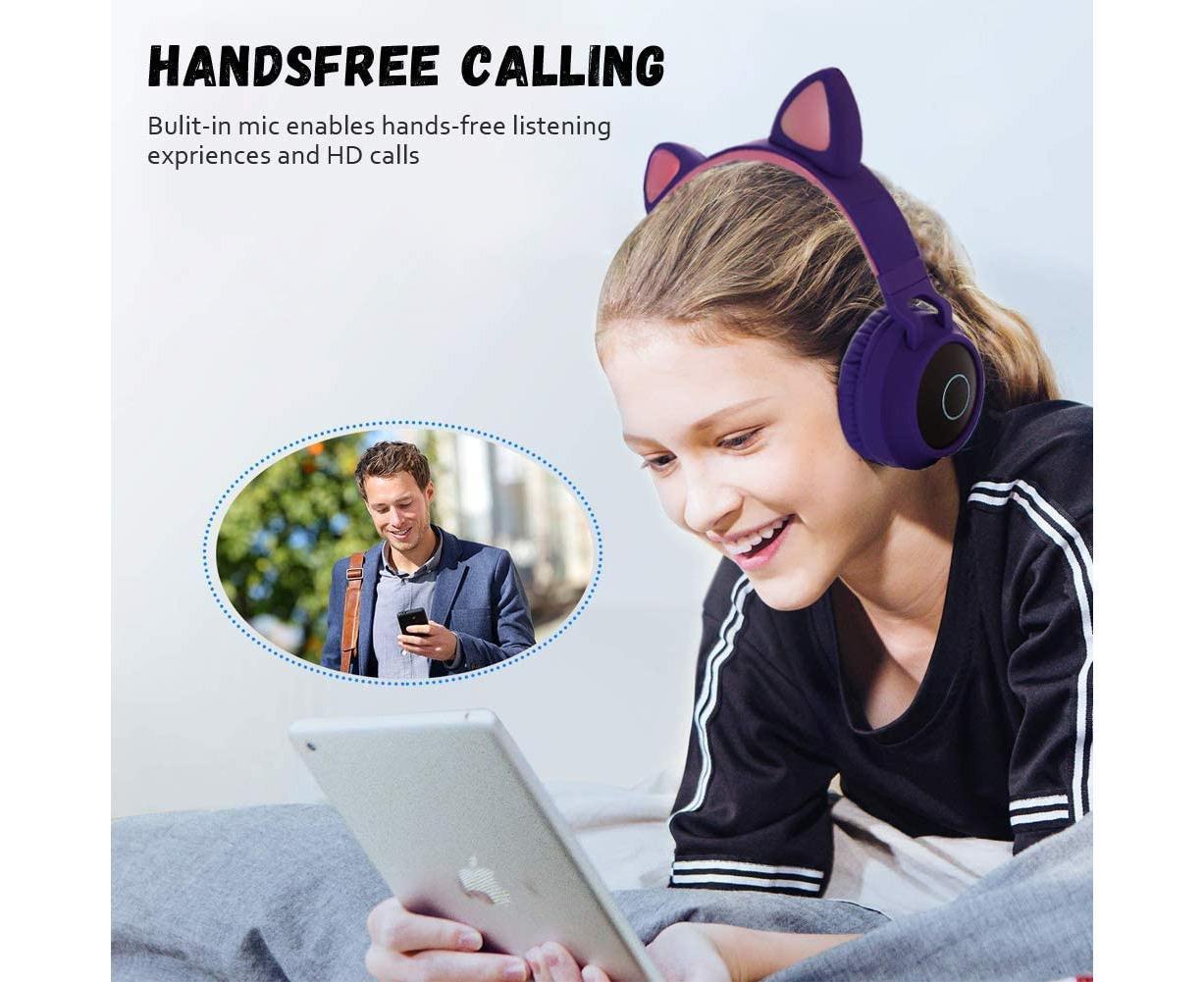 babies Bluetooth Cat Ear Headphones Foldable Stereo Wireless Headphones - Image 2