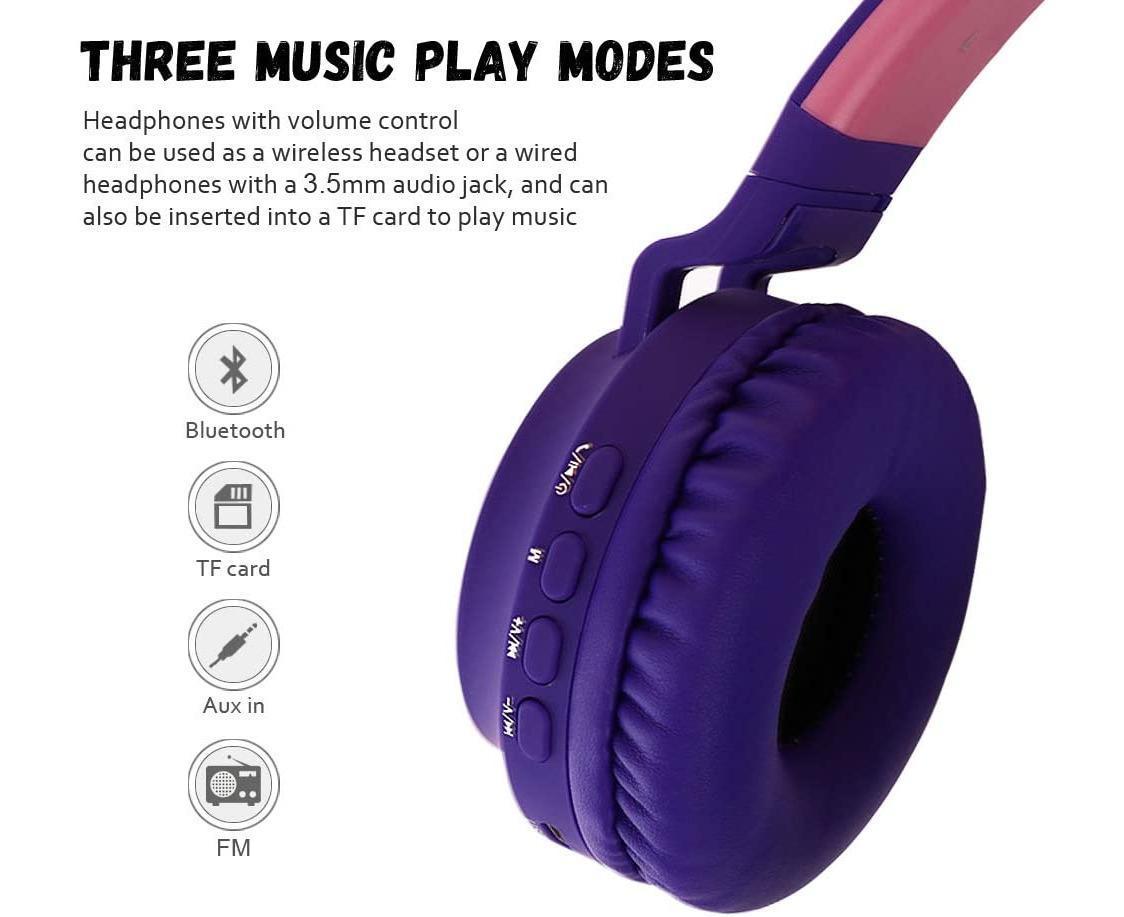 babies Bluetooth Cat Ear Headphones Foldable Stereo Wireless Headphones - Image 3