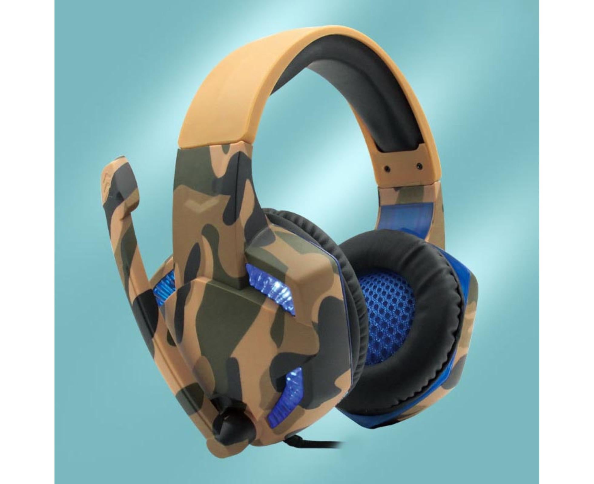Wired Luminous Camouflage Gaming Headphone Headset for Computer Gameellow ABS - Image 2