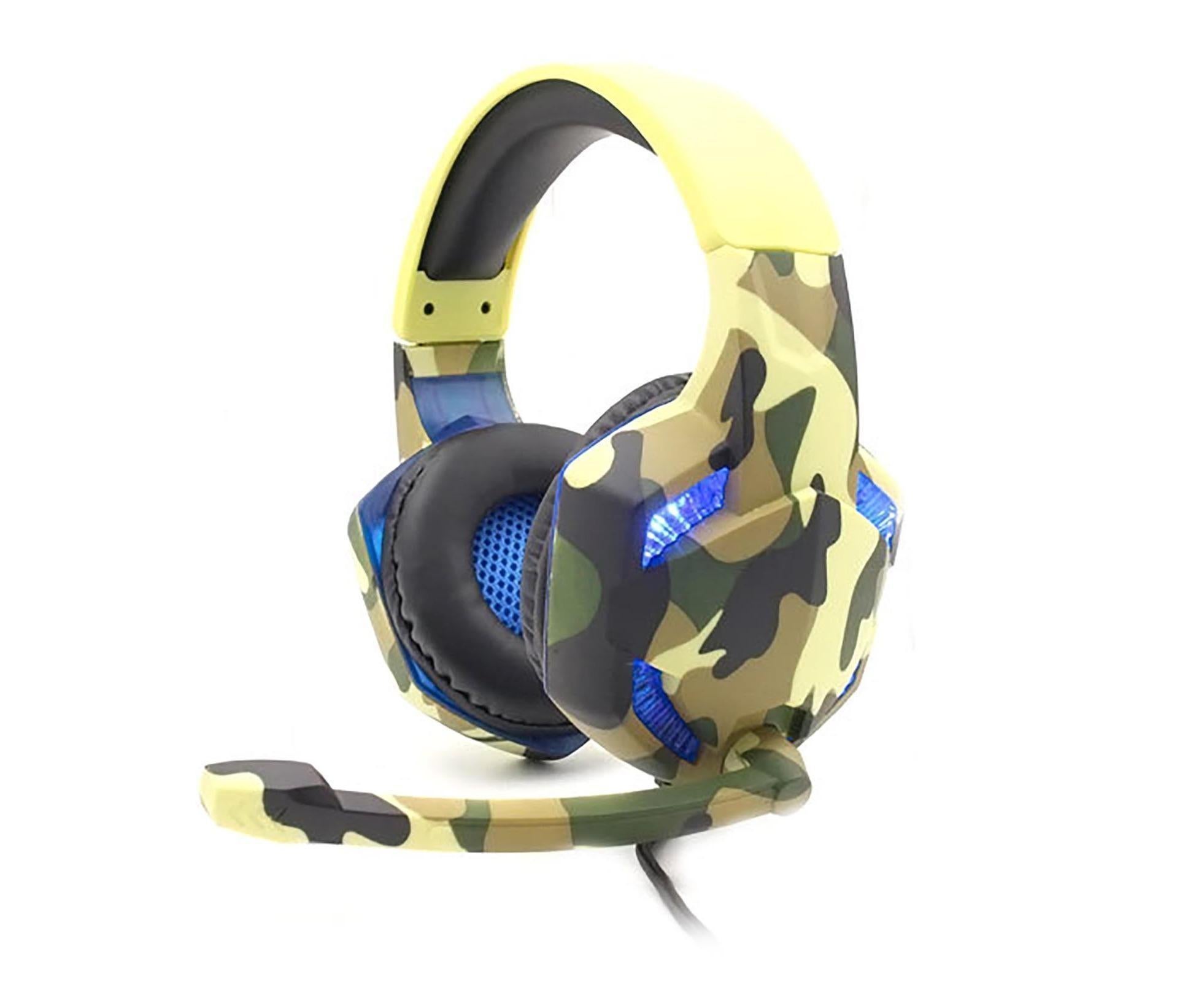 Wired Luminous Camouflage Gaming Headphone Headset for Computer Gameellow ABS - Image 3