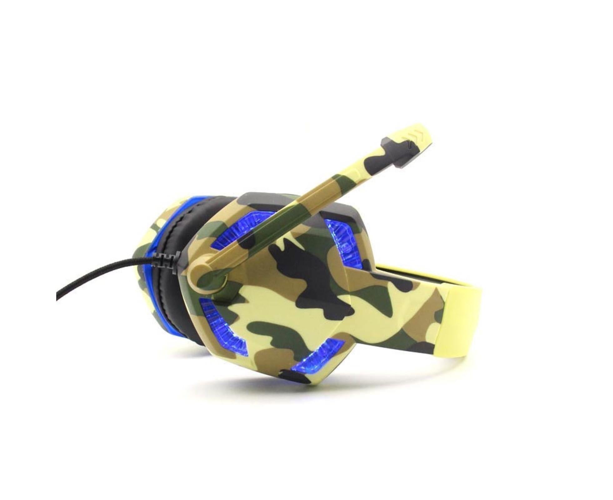 Wired Luminous Camouflage Gaming Headphone Headset for Computer Gameellow ABS - Image 5