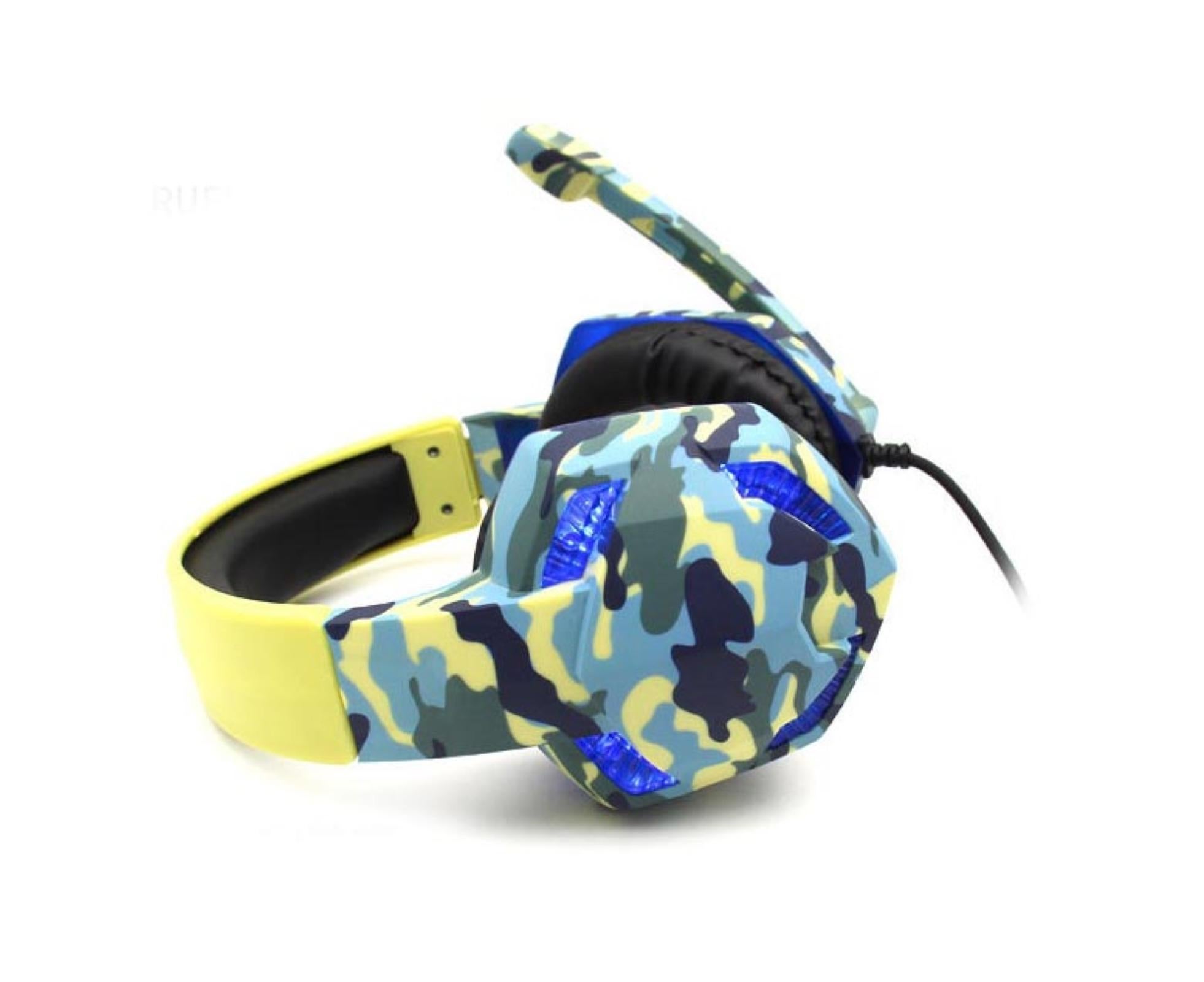 Wired Luminous Camouflage Gaming Headphone Headset for Computer Gameellow ABS - Image 6