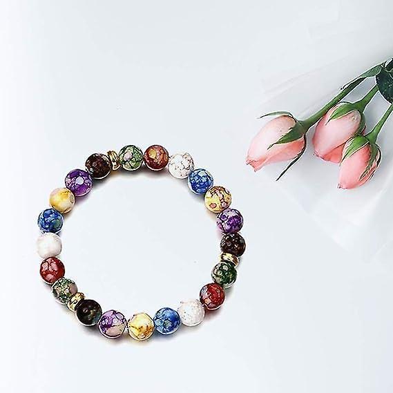 Healing Crystals Bracelet Handmade Natural Gemstones Beads Bracelet Elastic Natural Stone Yoga Beads Bracelet Bangle Gifts - Image 2