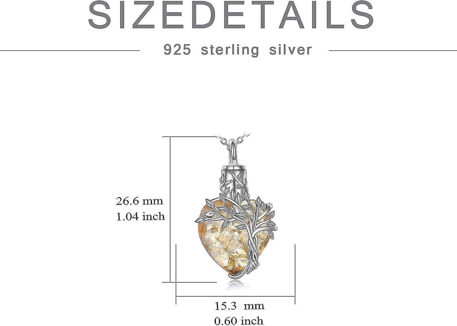 Heart Tree Of Life Urn Necklace For Ashes Sterling Silver Cremation Jewelry With Crystal W/funnel Filler Memorial Jewelry Gifts For Women Girls - Image 4