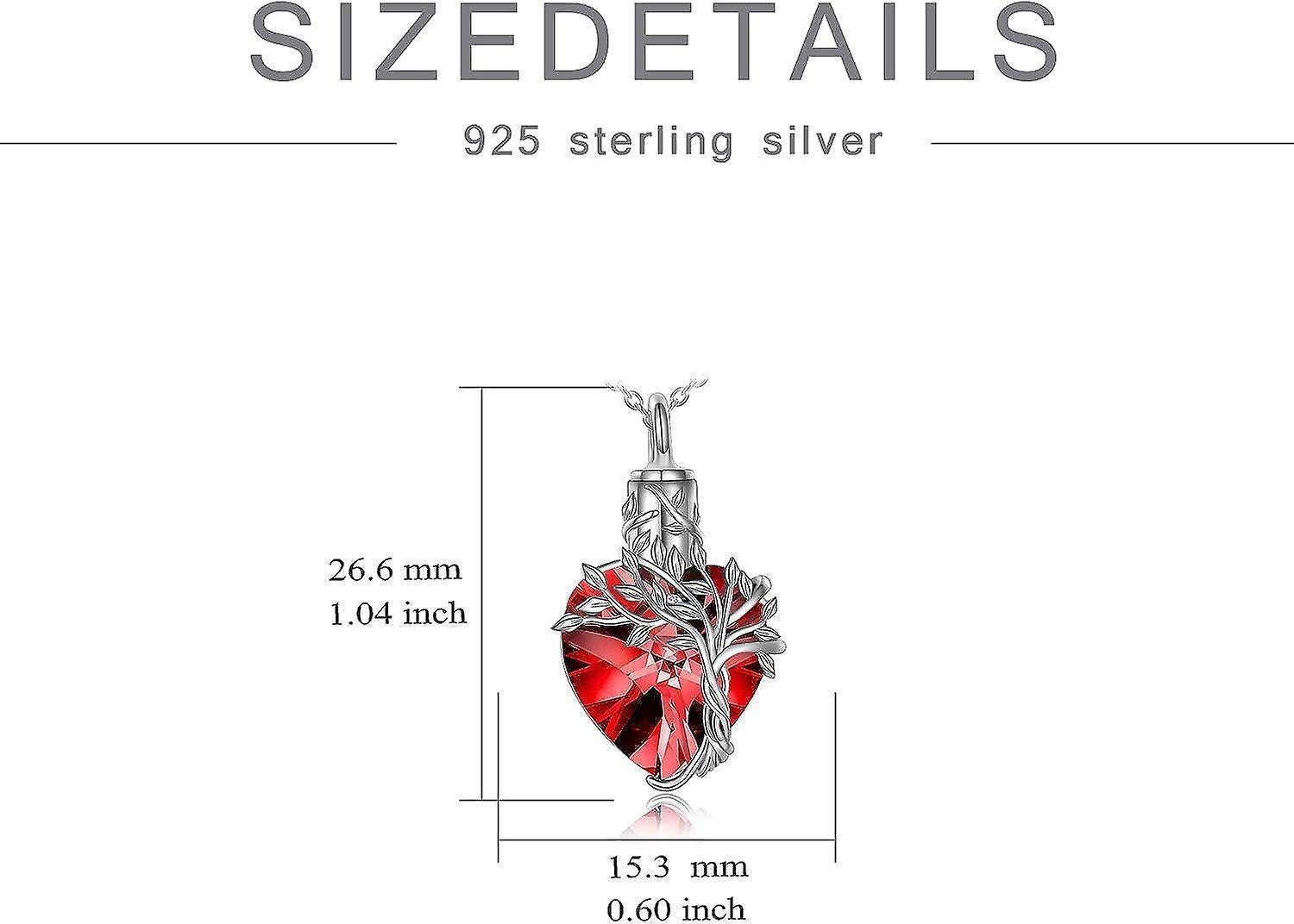 Heart Tree Of Life Urn Necklace For Ashes Sterling Silver Cremation Jewelry With Crystal W/funnel Filler Memorial Jewelry Gifts For Women Girls - Image 5