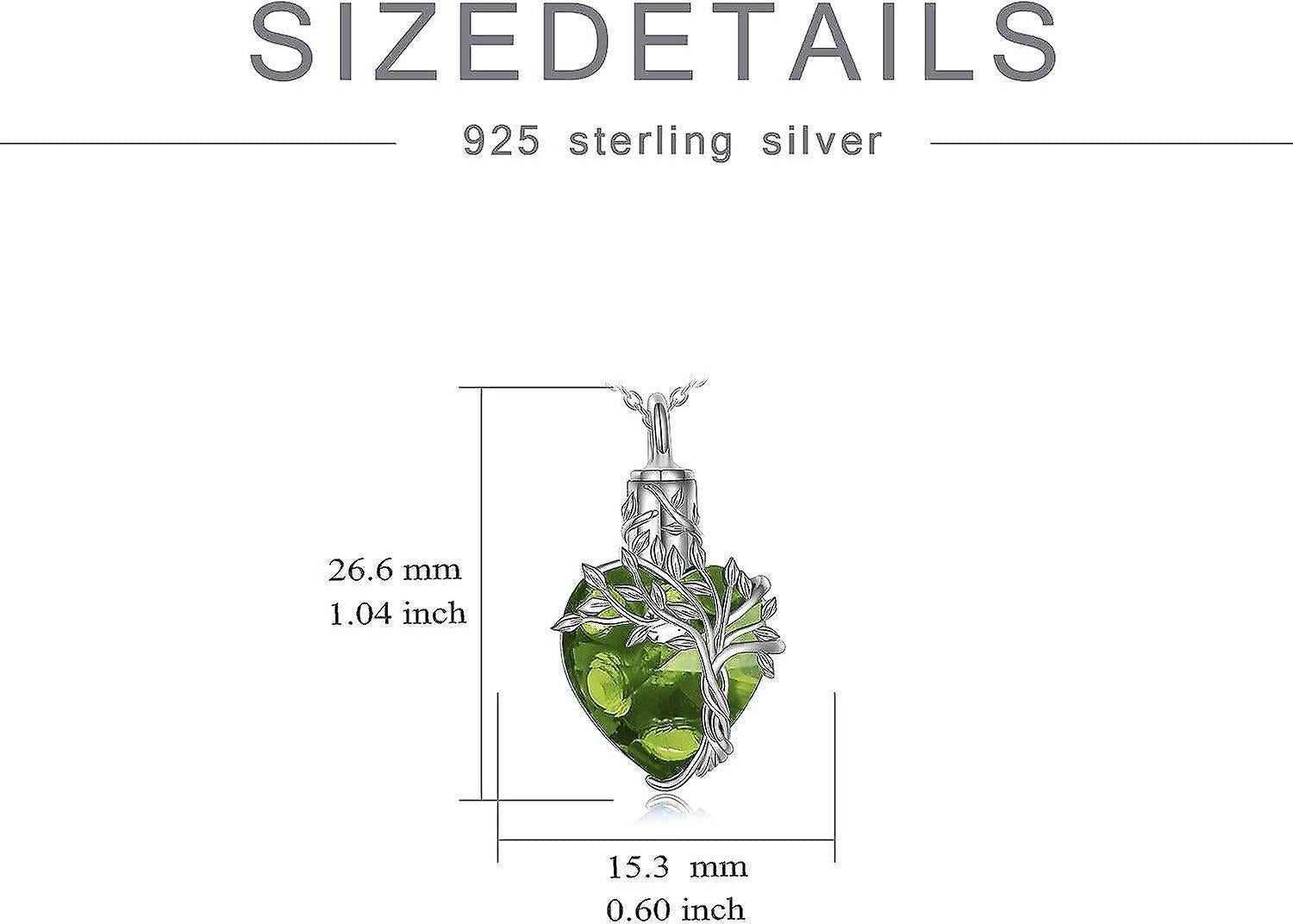 Heart Tree Of Life Urn Necklace For Ashes Sterling Silver Cremation Jewelry With Crystal W/funnel Filler Memorial Jewelry Gifts For Women Girls - Image 4