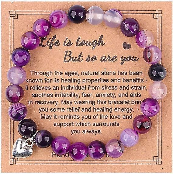 Inspirational Gifts For Women, Get Well Soon Gifts, 8mm Natural Stone Bracelets Crystal Stone Gifts For Women,sister Girlfriend, Best Friend - Image 1
