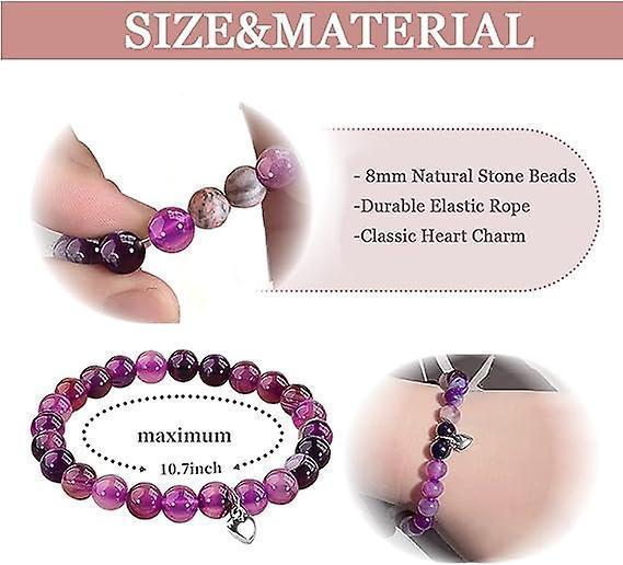 Inspirational Gifts For Women, Get Well Soon Gifts, 8mm Natural Stone Bracelets Crystal Stone Gifts For Women,sister Girlfriend, Best Friend - Image 4